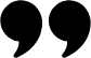 Black quotation mark symbol on a transparent background.